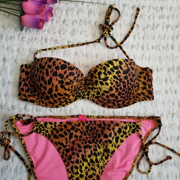 Victoria Secret Bikini removal straps animal print - Picture 3 of 9